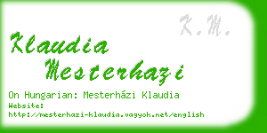 klaudia mesterhazi business card