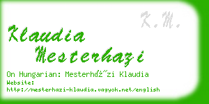 klaudia mesterhazi business card